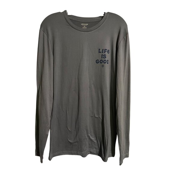 Life Is Good Sleepwear Long Sleeve Shirt Mens Medium Gray - Picture 1 of 5